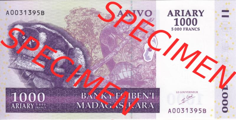 Banknoten Afrika Madagaskar 2004-2004, 1000 Ariary (1) Sammlung