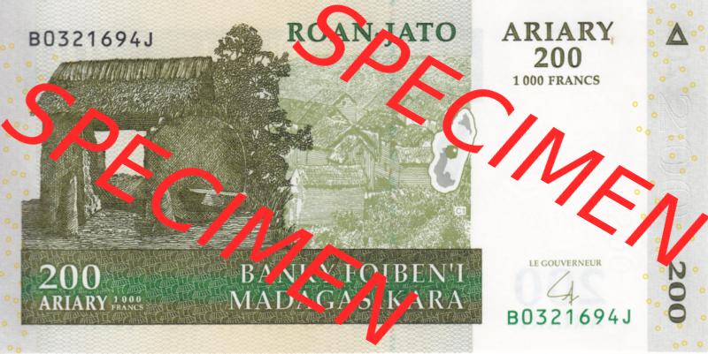 Banknoten Afrika Madagaskar 2004-2004, 200 Ariary (1) Sammlung