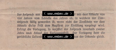 Historische Coupons 1919-1925, Deutsches Reich, Zwölfter Zinzschein der Stadt Berlin von 1919 (2) Sammlung