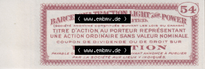 Historische Coupons Bargelona Traction.LIght and Power Company Limited, Coupon for ONE ORDINARY SHARE (2) Sammlung