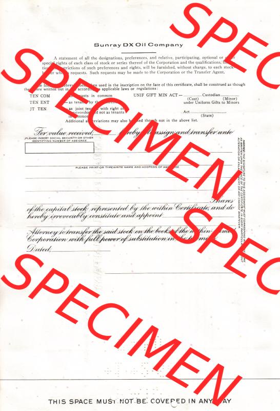 USA Öl 1967, Sunray DX Oil Company, less than 100 Shares-Aktien (2) Sammlung