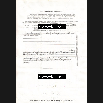 USA Öl 1967, Sunray DX Oil Company, less than 100 Shares-Aktien (2) Sammlung