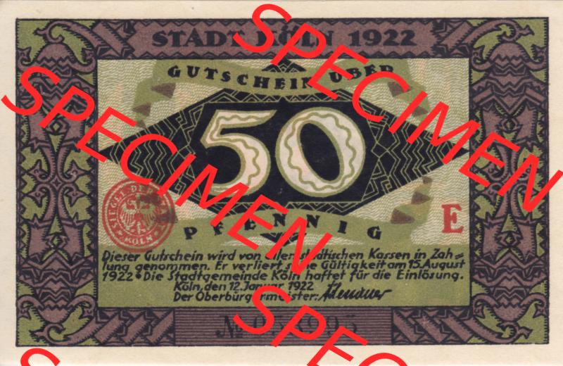 Notgeldscheine Köln / Cöln, Heinzelmännchen 1922-1922, E II 50 Pfennig Die Heinzelmänchen von Köln (8) Sammlung