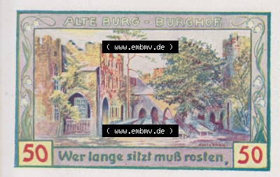 Notgeldscheine Freiburg, Stadt in Schlesien 50 Pfennig, Alte Burg, Burghof (1) Sammlung
