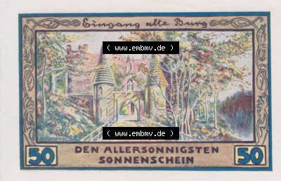 Notgeldscheine Freiburg, Stadt in Schlesien 50 Pfennig, Eingang alte Burg (1) Sammlung