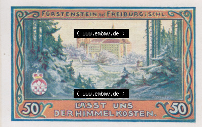 Notgeldscheine Freiburg, Stadt in Schlesien 50 Pfennig, Fürstenstein bei Freiburg i. Schl (1) Sammlung