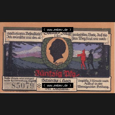 Notgeldscheine Schierke i. Harz, Gemeinde in Provinz Sachsen Notgeld 1921, 50 Pfennig Neue Kirche (1) Sammlung