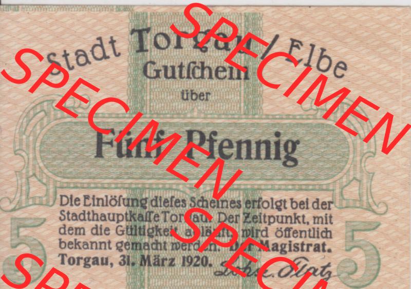 Notgeldscheine Torgau, Stadt in Provinz Sachsen Notgeld (0001) Sammlung