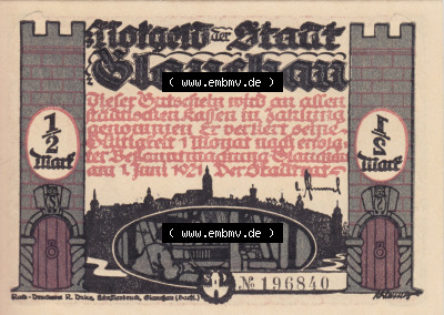Notgeldscheine Glauchau, Stadt Notgeld 1921, Bebelserie Bild 6 Sammlung