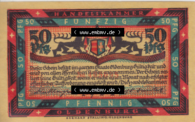 Notgeldscheine Handelskammer in Oldenburg 1921, Gott schütz dein edles Ross (1) Sammlung