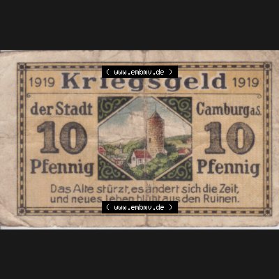Notgeldscheine Camburg, Notgeld (0001) Sammlung