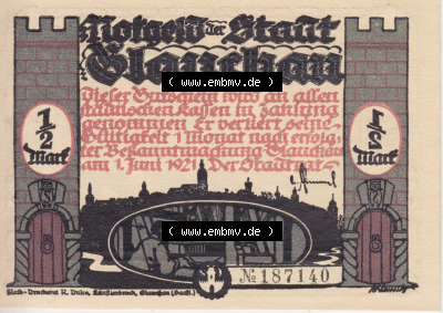 Notgeldscheine Glauchau, Stadt Notgeld 1921, Bebelserie Bild 5 Sammlung