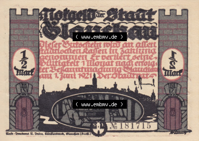 Notgeldscheine Glauchau, Stadt Notgeld 1921, Bebelserie Bild 4 Sammlung