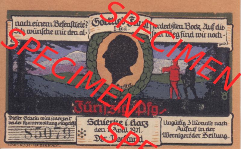 Notgeldscheine Schierke i. Harz, Gemeinde in Provinz Sachsen Notgeld 1921, 50 Pfennig Neue Kirche (1) Sammlung