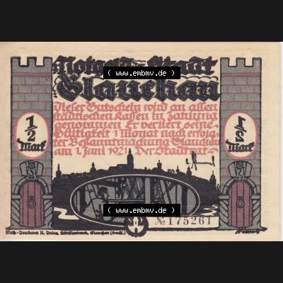 Notgeldscheine Glauchau, Stadt Notgeld 1921, Bebelserie Bild 3 Sammlung