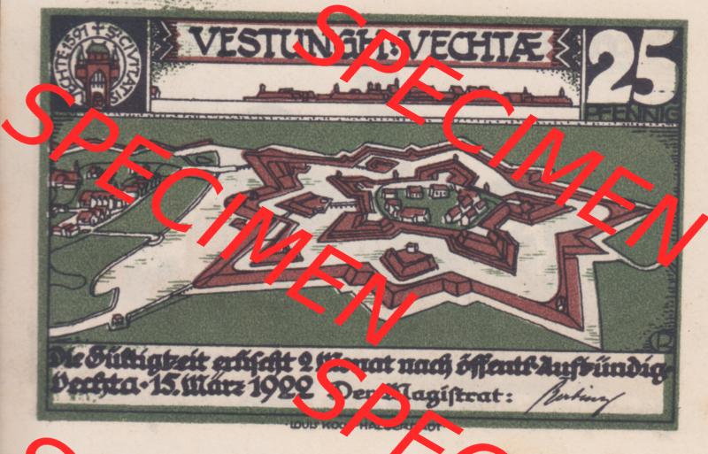 Notgeldscheine Vechta, Stadt in Oldenburg 1, 25 Pfennig (1) Sammlung