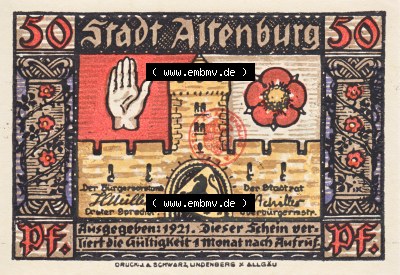 Notgeldscheine Altenburg, Stadt in Sachsen-Altenburg Notgeld 1921 50 Pfennig Sächs. Prinzenraub IV (1) Sammlung