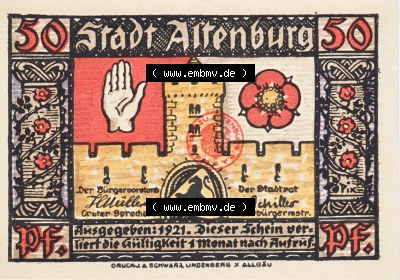 Notgeldscheine Altenburg, Stadt in Sachsen-Altenburg Notgeld 1921 50 Pfennig Sächs. Prinzenraub II (1) Sammlung