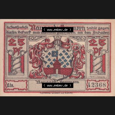 Notgeldscheine Naugard, Stadtsparkasse in Pommern Notgeld Naugard 25 Pfennig Die Zunftpokale (1) Sammlung