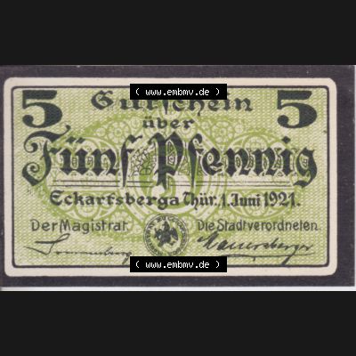 Notgeldscheine Eckartsberga, Notgeld (0001) Sammlung