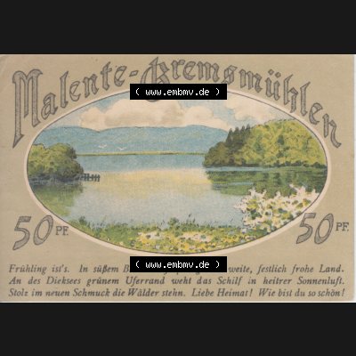 Notgeldscheine Malente Gremsmühlen, Stadt in Oldenburg-Eutin, 50 Pfennig Notgeld (0005) Sammlung