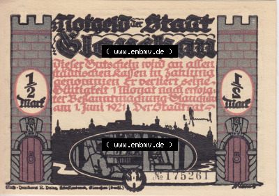 Notgeldscheine Glauchau, Stadt Notgeld 1921, Bebelserie Bild 3 Sammlung