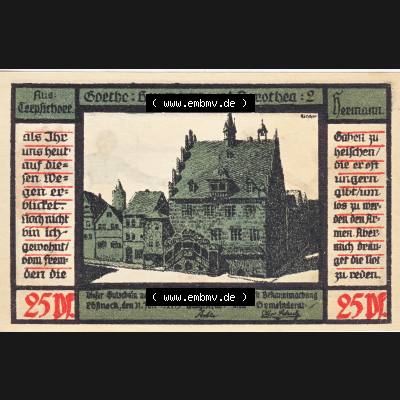 Notgeldscheine Pößneck, Stadt in Sachsen-Meiningen Notgeld 1921, 25 Pfennig Hermann und Dorothea 2 (1) Sammlung