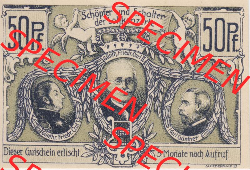 Notgeldscheine Sondershausen, Stadt in Schwarzburg-Sondershausen 1921, Lohkonzerte 50 Pfennig B (1) Sammlung