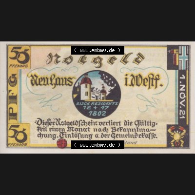 Notgeldscheine Neuhaus, Gemeinde in Westfalen 50 Pfennig (1) Sammlung