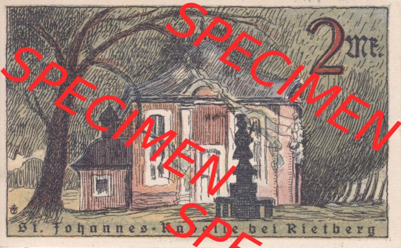 Notgeldscheine Rietberg, Stadt in Westfalen Notgeld von Rietberg 1921, 2 Mark (1) Sammlung