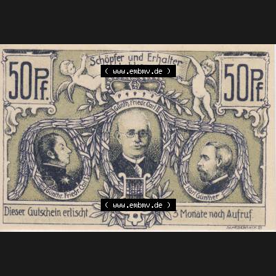 Notgeldscheine Sondershausen, Stadt in Schwarzburg-Sondershausen 1921, Lohkonzerte 50 Pfennig B (1) Sammlung