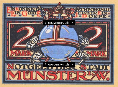 Notgeldscheine Münster, Stadt Notgeld 1921, 2 MK-Mark Snider alls Maken kann (1) Sammlung