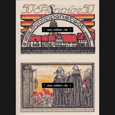 Notgeld Schöppenstedt, Stadt in Braunschweig 1921, 50 Pfennig A VI E (3). Deutsches Notgeld Stadt Schöppenstedt aus Land Braunschweig im online Katalog zum katalogisieren,... Sammlung
