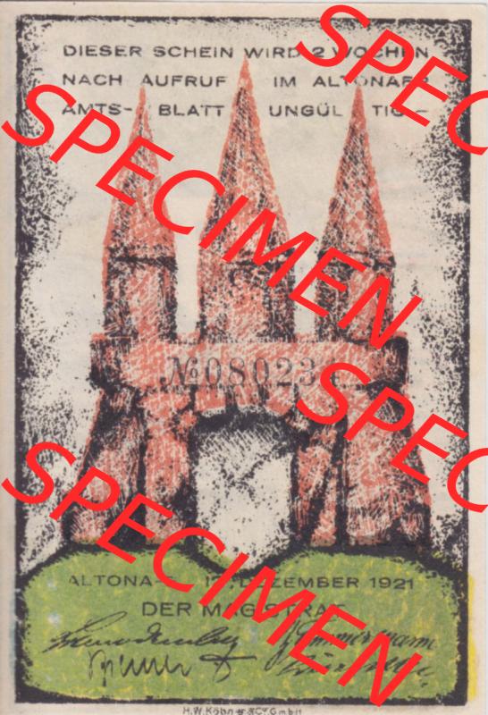 Notgeld Hamburg, Stadt in Land Hamburg, Altona Tropfen 1921, Hafen 70 Pfennig (1). Deutsches Notgel Stadt Hamburg aus Land Hamburg im online Katalog zum katalogisieren,... Sammlung