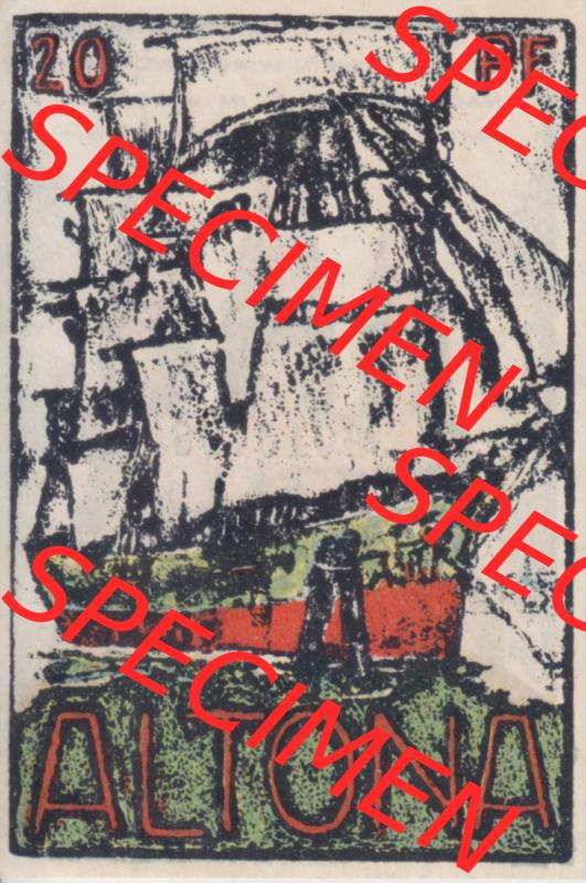 Notgeld Hamburg, Stadt in Land Hamburg, Altona Tropfen 1921, Hafen 20 Pfennig (2). Deutsches Notgel Stadt Hamburg aus Land Hamburg im online Katalog zum katalogisieren,... Sammlung