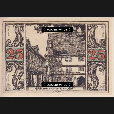 Notgeld Arnstadt, Stadt in Schwarzburg-Sondershausen 1921, Buchstabe dt von Arnstadt (2). Deutsches Notgeld Arnstadt, Stadt aus Land Schwarzburg-Sondershausen im online... Sammlung