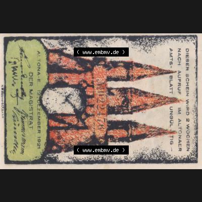 Notgeld Hamburg, Stadt in Land Hamburg, Altona Tropfen 1921, 70 Pfennig I (0). Deutsches Notgel Stadt Hamburg aus Land Hamburg im online Katalog zum katalogisieren,... Sammlung