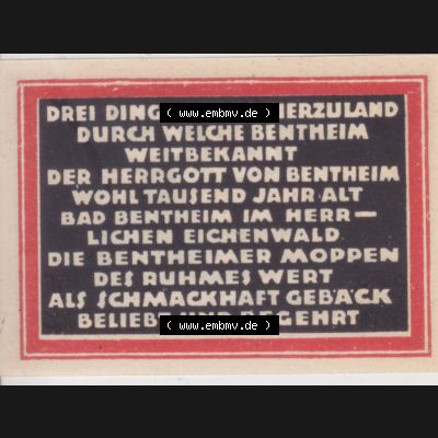 Notgeld Bentheim, Stadtkasse im Land Hannover Ubk 10 Pfennig (2). Deutsches Notgeld Bentheim, Stadtkasse aus Land Hannover im online Katalog zum katalogisieren, kategorisieren... Sammlung