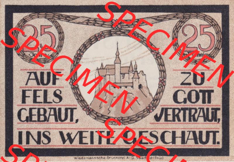 Notgeld Lauenstein, Gemeinde in Bayern 1921, 25 Pfennig (1). Deutsches Notgeld Lauenstein, Gemeinde aus Land Bayern im online Katalog zum katalogisieren, kategorisieren... Sammlung