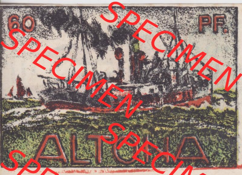 Notgeld Hamburg, Stadt in Land Hamburg, Altona Tropfen 1921, Hafen 60 Pfennig (2). Deutsches Notgel Stadt Hamburg aus Land Hamburg im online Katalog zum katalogisieren,... Sammlung