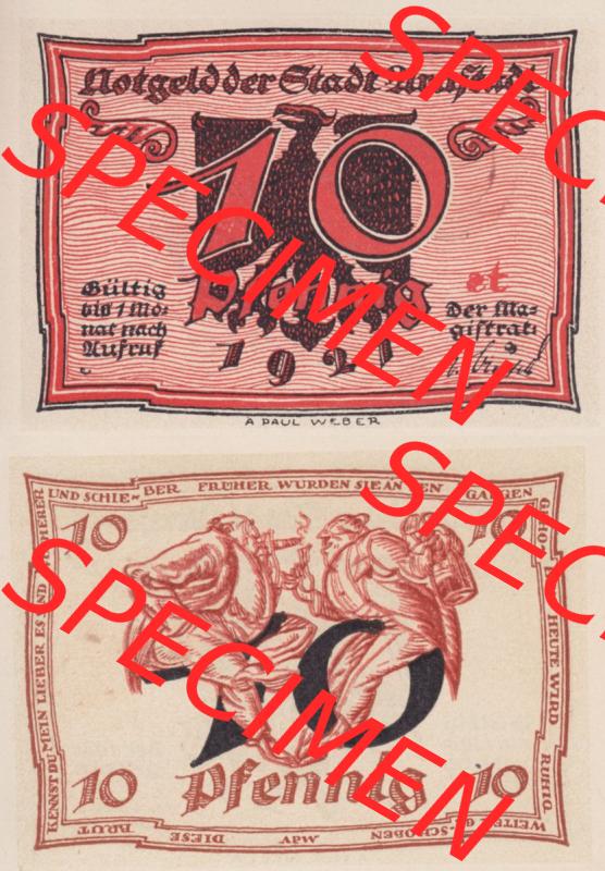 Notgeld Arnstadt, Stadt in Schwarzburg-Sondershausen 1921, Buchstaben st von Arnstadt (3). Deutsches Notgeld Arnstadt, Stadt aus Land Schwarzburg-Sondershausen im online... Sammlung