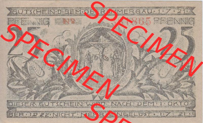 Notgeld Oberammergau, Gemeinde in Bayern 1921 25 Pfennig II (1). Deutsches Notgeld Oberammergau, Gemeinde aus Land Bayern im online Katalog zum katalogisieren, kategorisieren... Sammlung