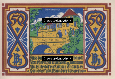 Notgeld Osnabrück, Stadt im Land Hannover 1921, 50 Pfennig, Die Vitischanze (2). Deutsches Notgeld Osnabrück, Stadt aus Land... Sammlung