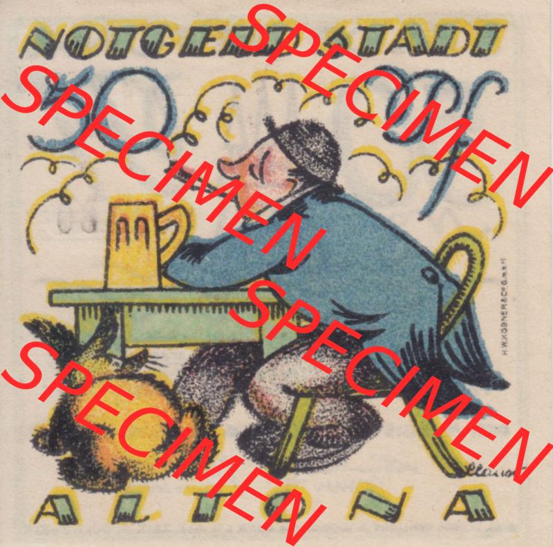 Notgeld Altona, Stadt in Land Hamburg, Männer-Serie 1921, 50 Pfennig II (2). Deutsches Notgel Altona, Stadt aus Land Hamburg im online Katalog zum katalogisieren,... Sammlung