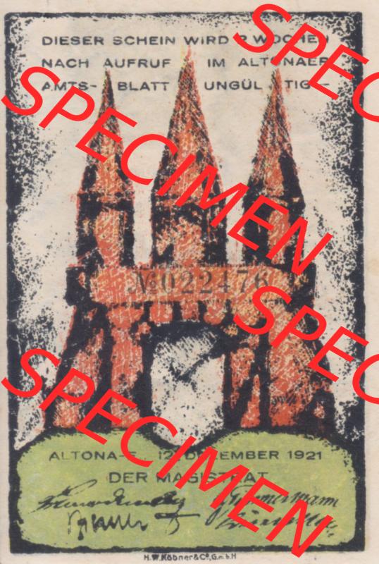 Notgeld Hamburg, Stadt in Land Hamburg, Altona Tropfen 1921, 70 Pfennig I (1). Deutsches Notgel Stadt Hamburg aus Land Hamburg im online Katalog zum katalogisieren,... Sammlung