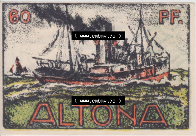 Notgeld Hamburg, Stadt in Land Hamburg, Altona Tropfen 1921, 60 Pfennig I (2). Deutsches Notgel Stadt Hamburg aus Land Hamburg... Sammlung