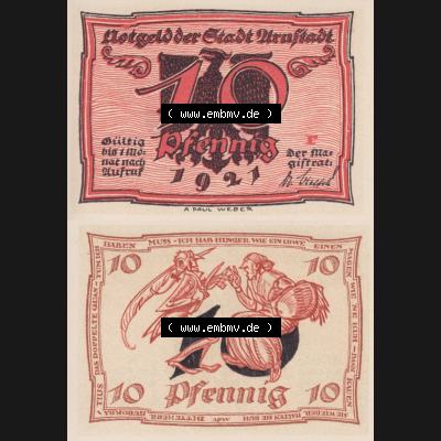 Notgeld Arnstadt, Stadt in Schwarzburg-Sondershausen 1921, Buchstabe r von Arnstadt (3). Deutsches Notgeld Arnstadt, Stadt aus Land Schwarzburg-Sondershausen im online... Sammlung