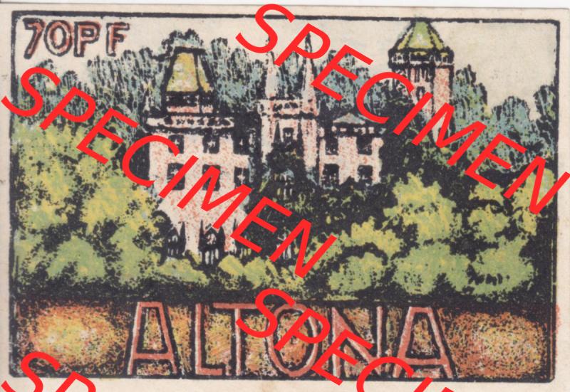 Notgeld Hamburg, Stadt in Land Hamburg, Altona Tropfen 1921, 70 Pfennig I (2). Deutsches Notgel Stadt Hamburg aus Land Hamburg im online Katalog zum katalogisieren,... Sammlung