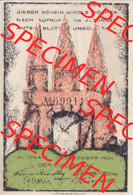Notgeld Hamburg, Stadt in Land Hamburg, Altona Tropfen 1921, 30 Pfennig III (1). Deutsches Notgel Stadt Hamburg aus Land Hamburg im online Katalog zum katalogisieren,... Sammlung
