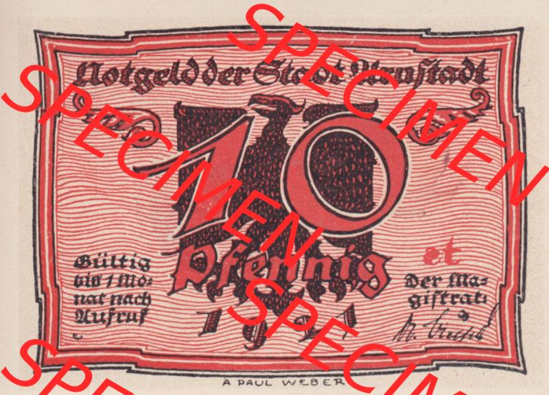 Notgeld Arnstadt, Stadt in Schwarzburg-Sondershausen 1921, Buchstaben st von Arnstadt (1). Deutsches Notgeld Arnstadt, Stadt aus Land Schwarzburg-Sondershausen im online... Sammlung